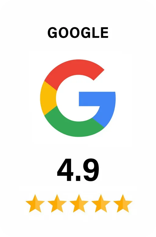 Google rating: 4.9 out of 5 stars