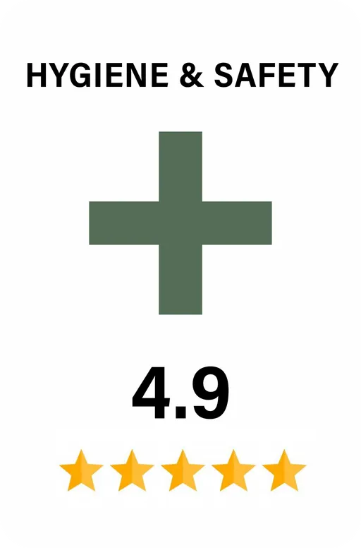Hygiene and safety rating: 4.9 out of 5 stars
