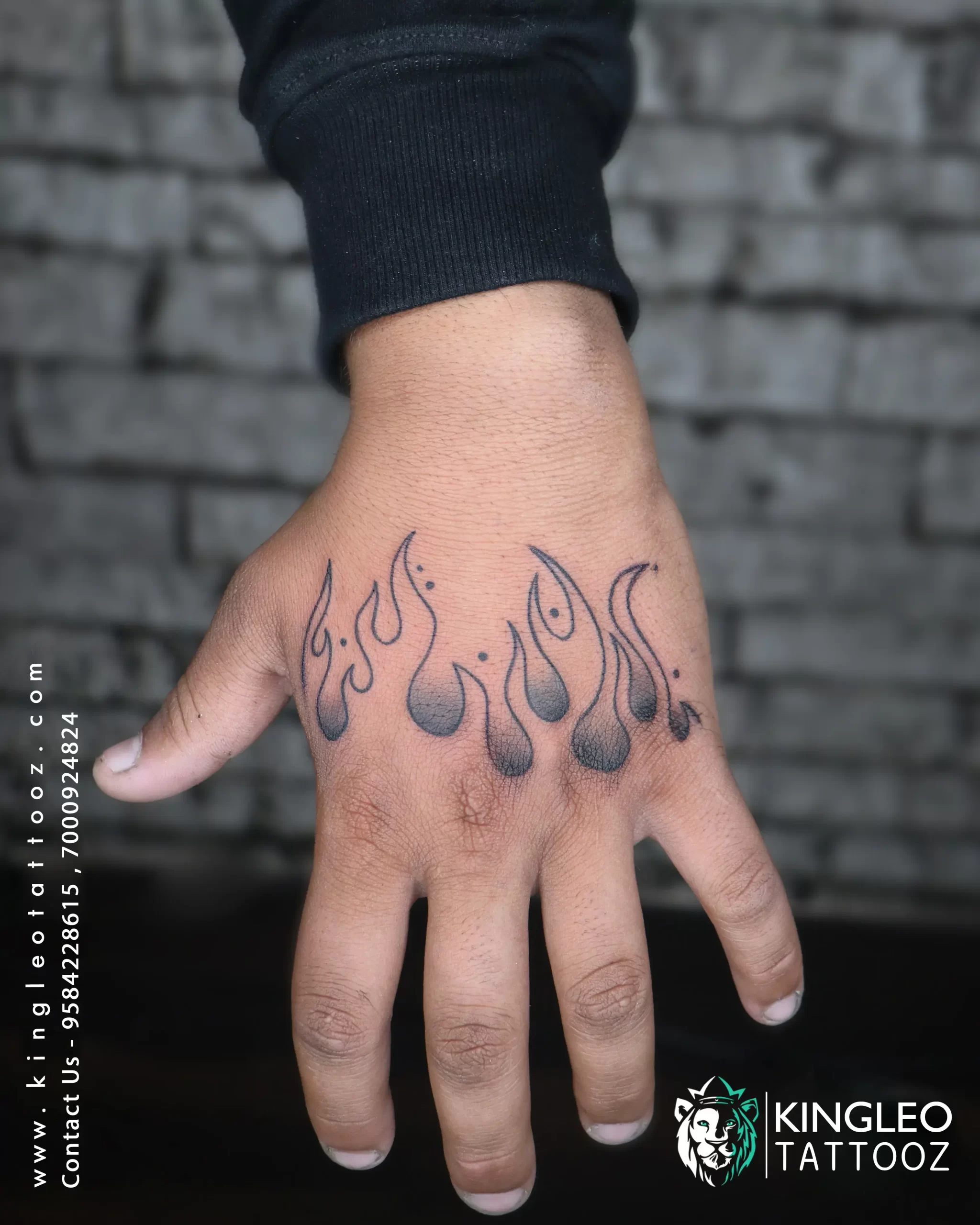 Cool Fire And Flame Tattoo On Both Upper Wrist