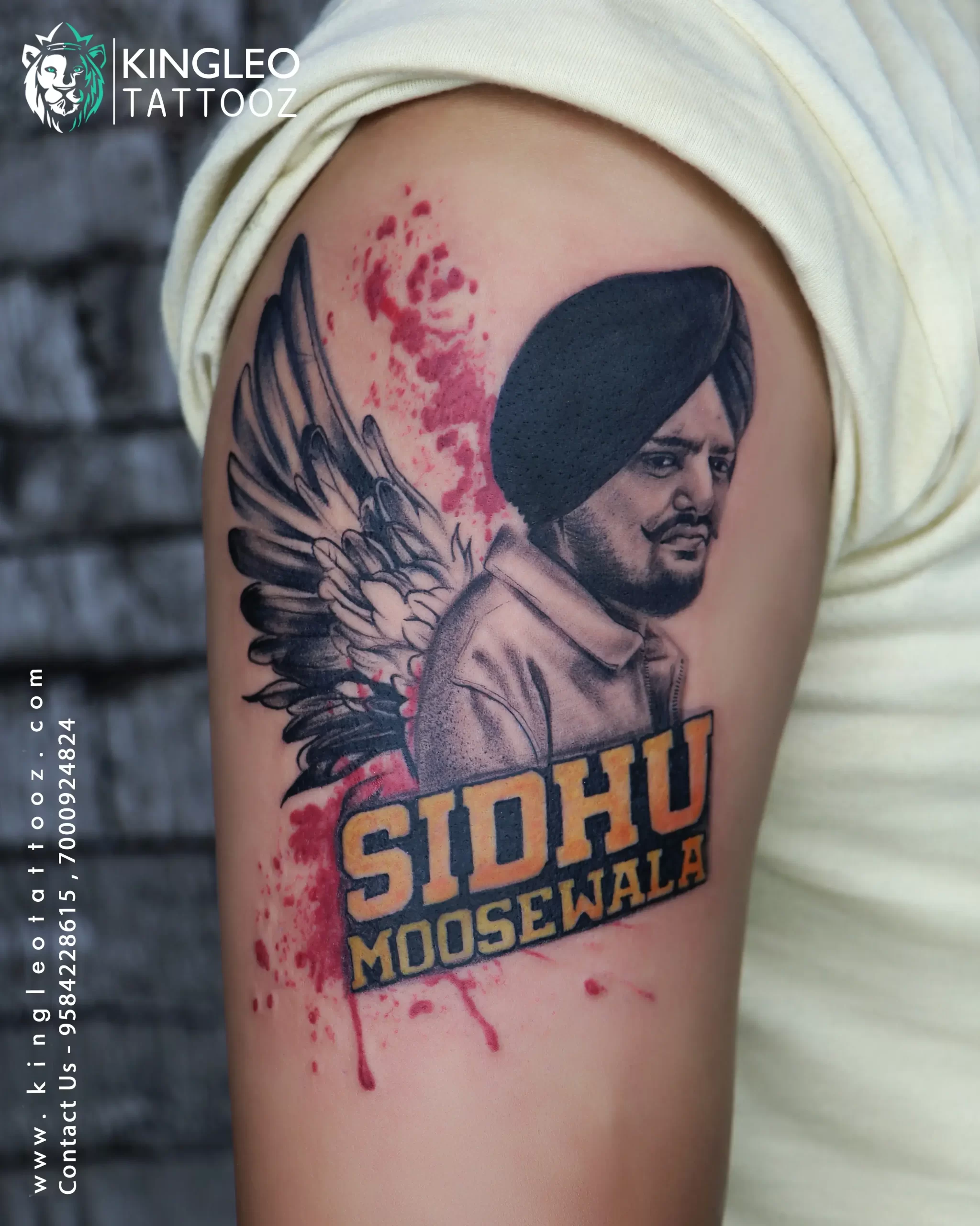 Giving a Tribute to Sidhu Moosewala With his Picture and 5911 Print | Tattoo  Ink Master