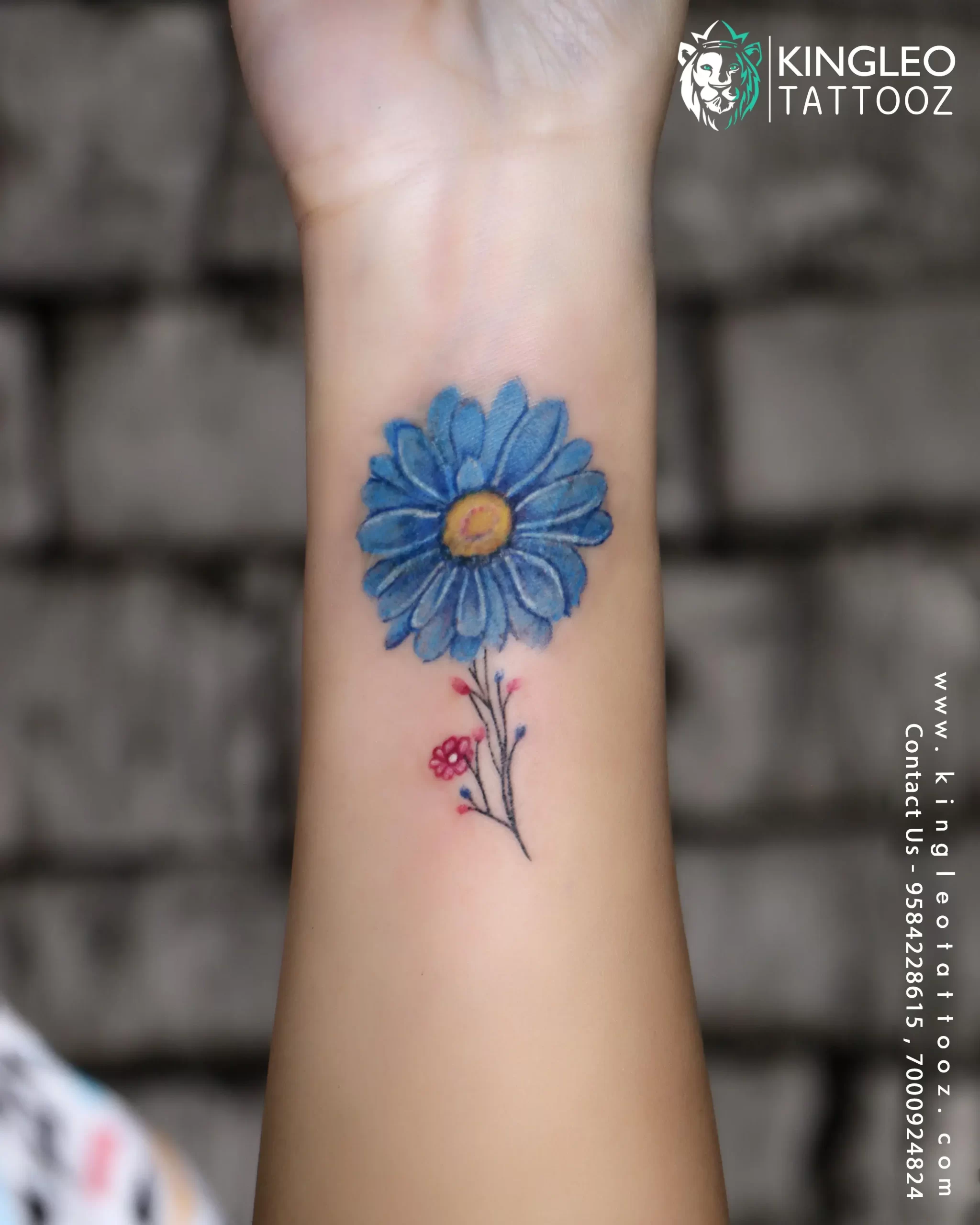 Blue Aster Flower Tattoo | hhfi.in