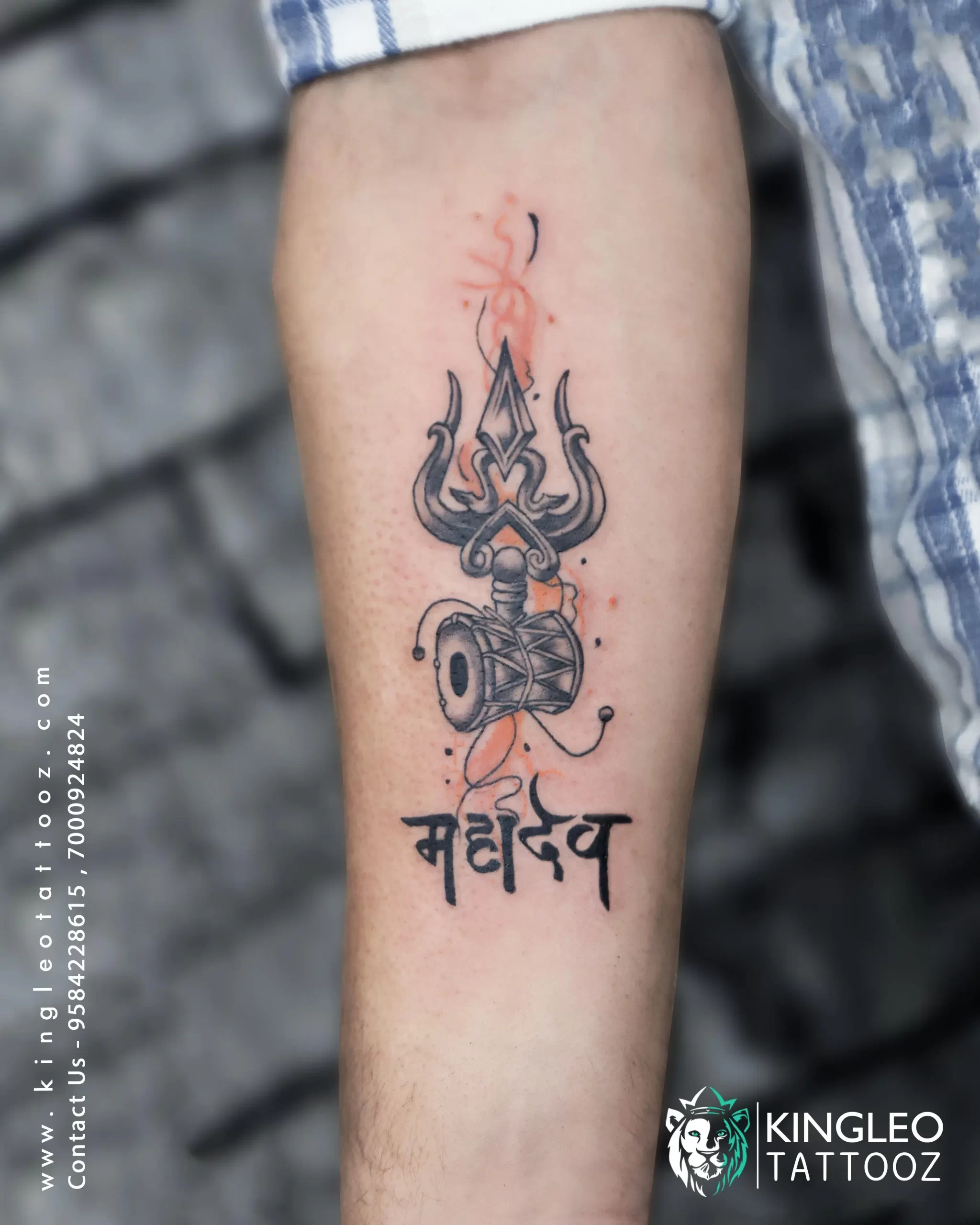 Tattoo Time lapse | Om Namah Shivay Tattoo with trishul and damru |  Customized Tattoo - YouTube